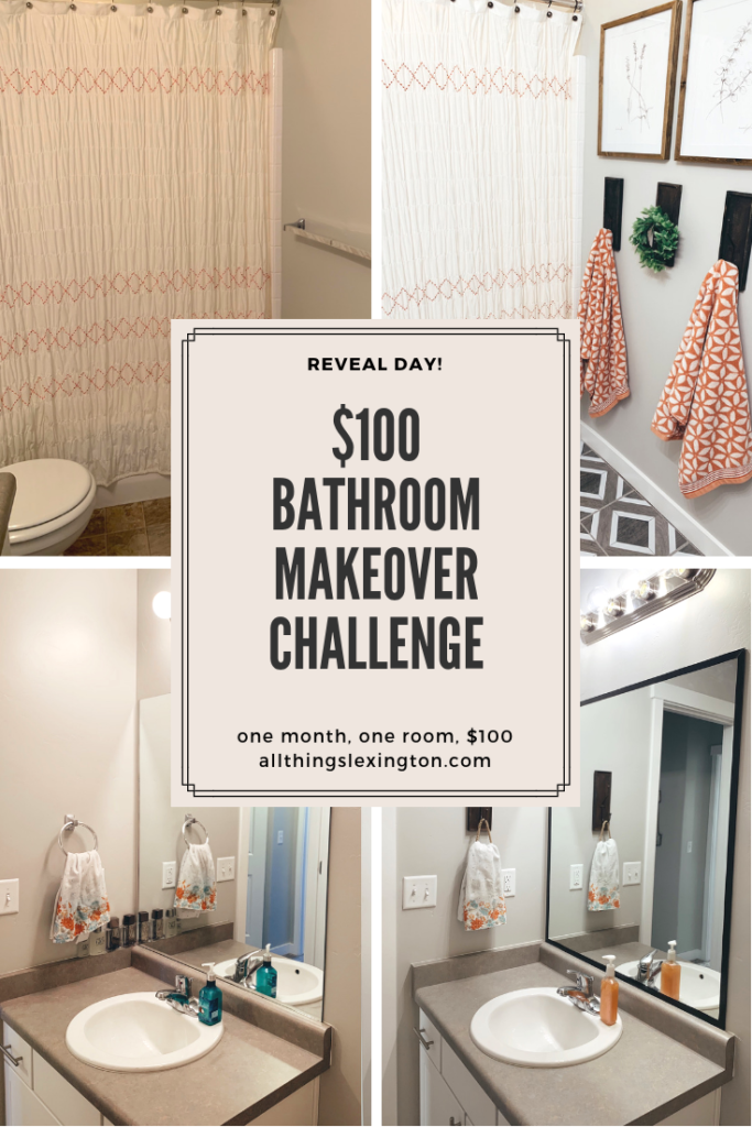 $100 room challenge - farmhouse bathroom reveal - all things lexington