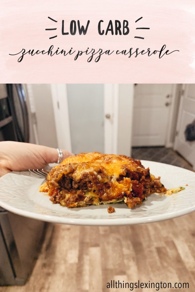 low carb zucchini pizza casserole, lean and green, allthingslexington.com